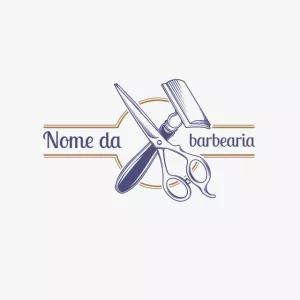 Logo Barbearia Vintage com Tesoura para Editar Online