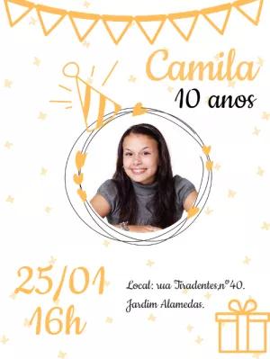 Convite de Aniversário Feminino com Foto para Editar Online