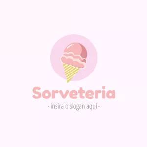 Logo para Sorveteria Rosa para Editar Online