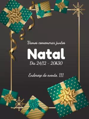 Convite de Natal com Presentes Elegantes para Editar Online