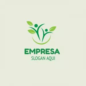 Logo Natureza com Pessoas e Folhas para Editar Online