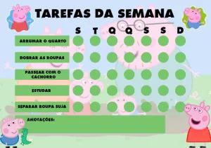 Quadro de Incentivos Peppa com Personagens para Editar Online
