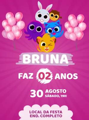 Convite de Aniversário Bolofofos para Editar Online