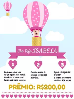 Chá Rifa Ursinha Baloeira: Convite Editável Online