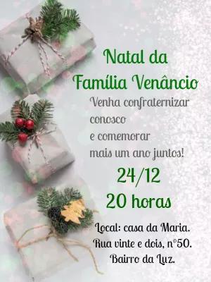 Convite de Natal em Família com Presentes para Editar Online