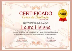 Modelo de Certificado de Depilação Profissional para Editar