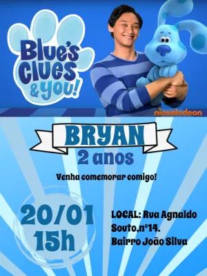 Convite Aniversário Blue's Clues para Editar Online