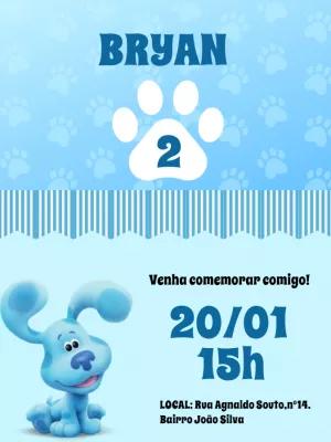 Convite de Aniversário Blue's Clues para Editar Online