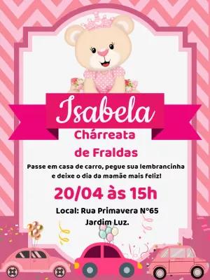 Convite Charreata Ursinha Princesa para Editar Online