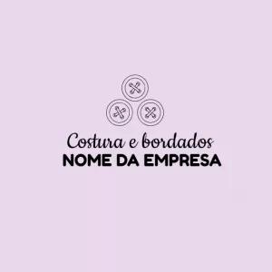 Logo Editável de Costura e Bordado com Botões para Criar