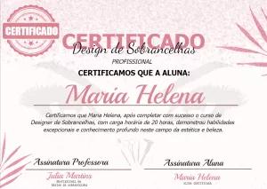 Certificado Design de Sobrancelhas Profissional para Editar