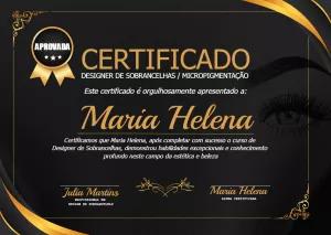 Certificado de Design de Sobrancelhas Editável para Imprimir