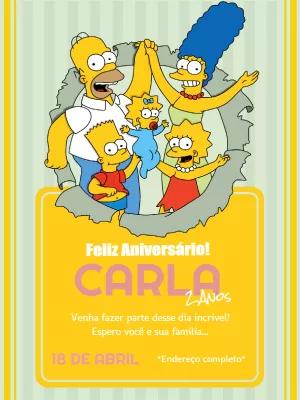Convite de Aniversário Os Simpsons para Editar Online