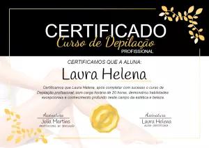 Certificado de Depilação Profissional para Editar Online