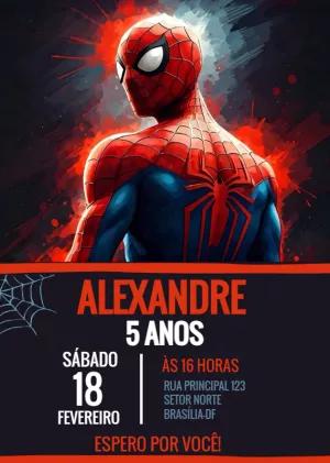 Convite Aniversário Homem Aranha para Editar Online