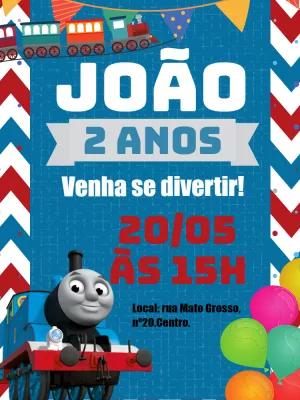 Convite de Aniversário Trem Thomas e Seus Amigos para Editar