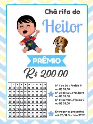 Chá Rifa Menino e Cachorrinho para Editar Online