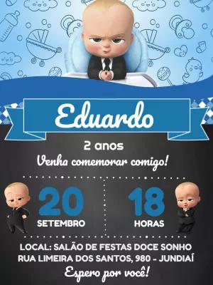 Convite de Aniversário Poderoso Chefinho Editável Online