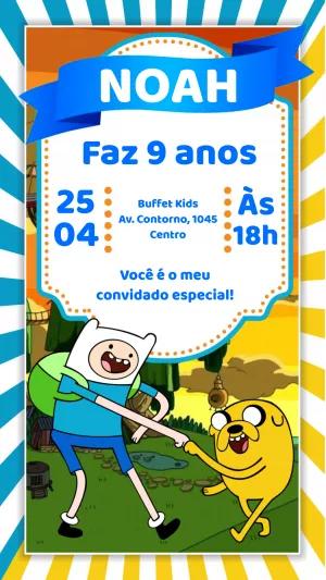 Convite de Aniversário Hora de Aventura para Editar Online