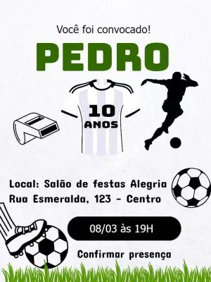 Convite de Aniversário Futebol para Editar Online