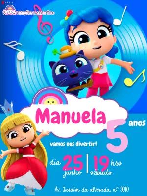 Convite Aniversário Vera e o Reino do Arco-Íris para Editar