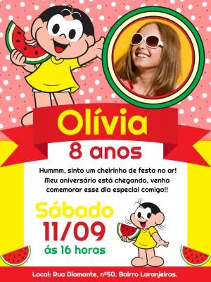 Convite de Aniversário Magali com Foto para Editar Online