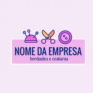 Logo Editável para Ateliê de Costura e Bordados