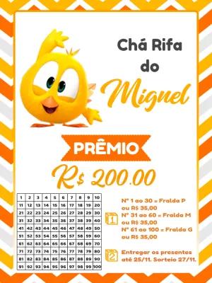 Convite Chá Rifa Pintinho Amarelinho para Editar Online