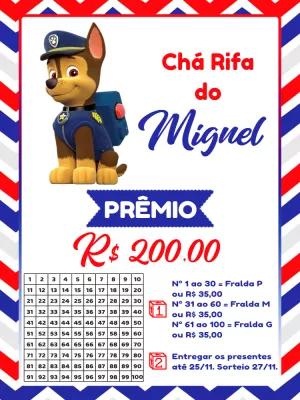 Chá Rifa Patrulha Canina do Chase para Editar Online