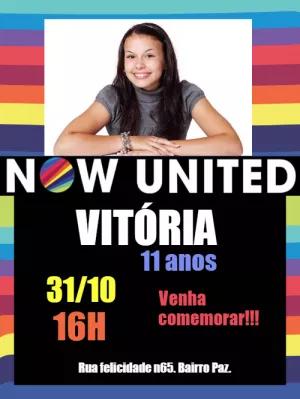 Convite Aniversário Now United com Foto para Editar Online