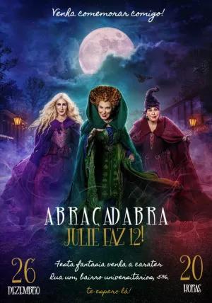 Convite Aniversário Abracadabra com Bruxas para Editar Online