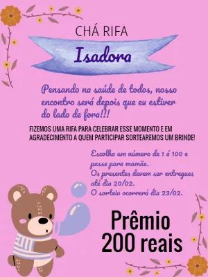 Convite Chá Rifa Ursinha Delicado para Editar Online