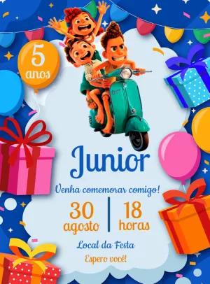 Convite de Aniversário Luca Disney para Editar Online