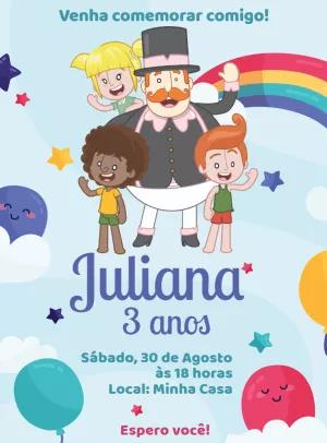 Convite de Aniversário Mundo Bita com Personagens para Editar