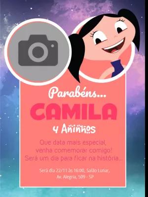 Convite Aniversário Show da Luna com Foto para Editar Online