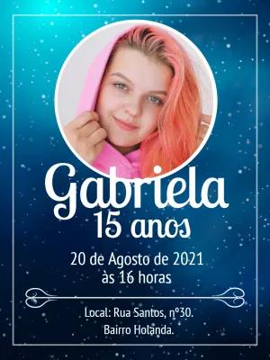 Convite de Aniversário Galáxia com Foto para Editar Online
