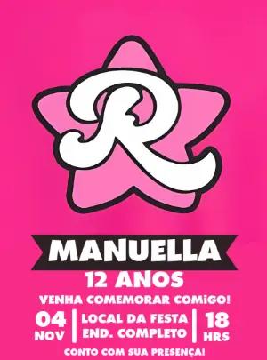 Convite de Aniversário Estilo Famosinha para Editar Online