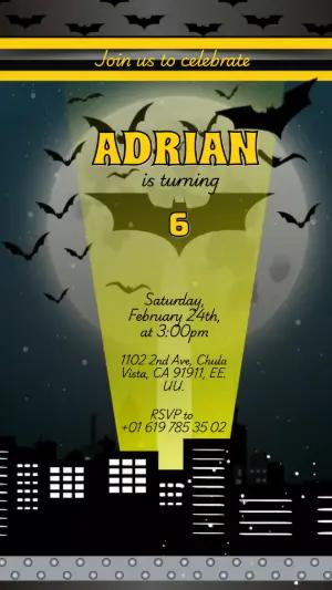 Animated Batman Birthday Invitation | Editable Video Template