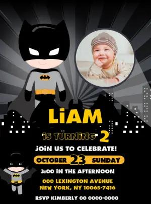 Cute Batman Birthday Invitation | Editable Digital Template
