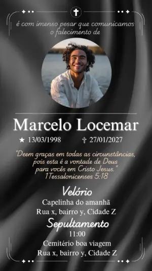 Comunicado de Falecimento Elegante com Foto para Editar