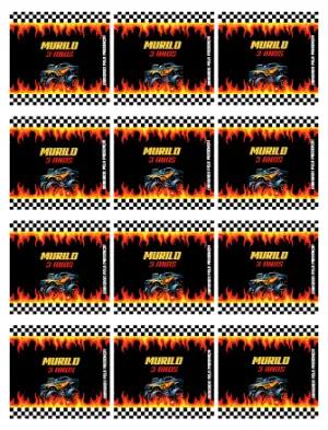 Adesivo para Bala Personalizada Aniversário Hotwheels