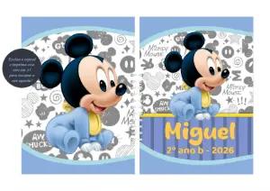 Capa de Agenda Mickey Baby para Editar Online e Imprimir