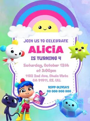 True and the Rainbow Kingdom Birthday Invitation to Edit Online