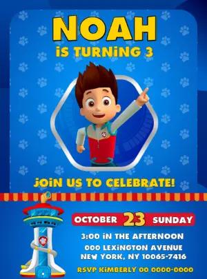 Ryder Paw Patrol Birthday Invitation Template to Edit Online