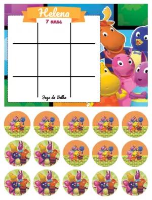 Lembrancinha Jogo da Velha Backyardigans Editável para Festa Infantil