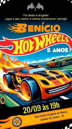 Vídeo Convite de Aniversário Hot Wheels Editável