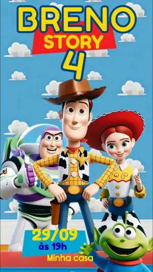 Convite Animado Aniversário Toy Story para Editar Online