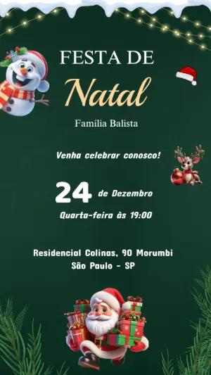 Convite de Natal com Personagens Divertidos para Editar Online