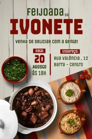 Convite para Feijoada Tradicional para Editar Online