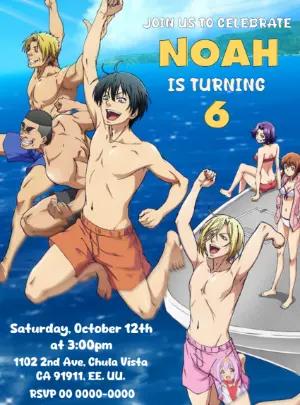 Grand Blue Anime Birthday Invitation | Editable Digital Template